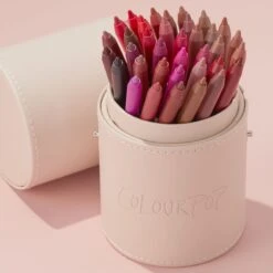 Must-Have Lippie Pencil Stash Cup -Colour Pop Shop Lippie Pencil Stash Cup Stylized Pencils in Cup with Cap