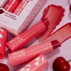 Cherry Bomb -Colour Pop Shop Valentines 2023 Cherry Bomb Stylized Top Down with Cherries Angled